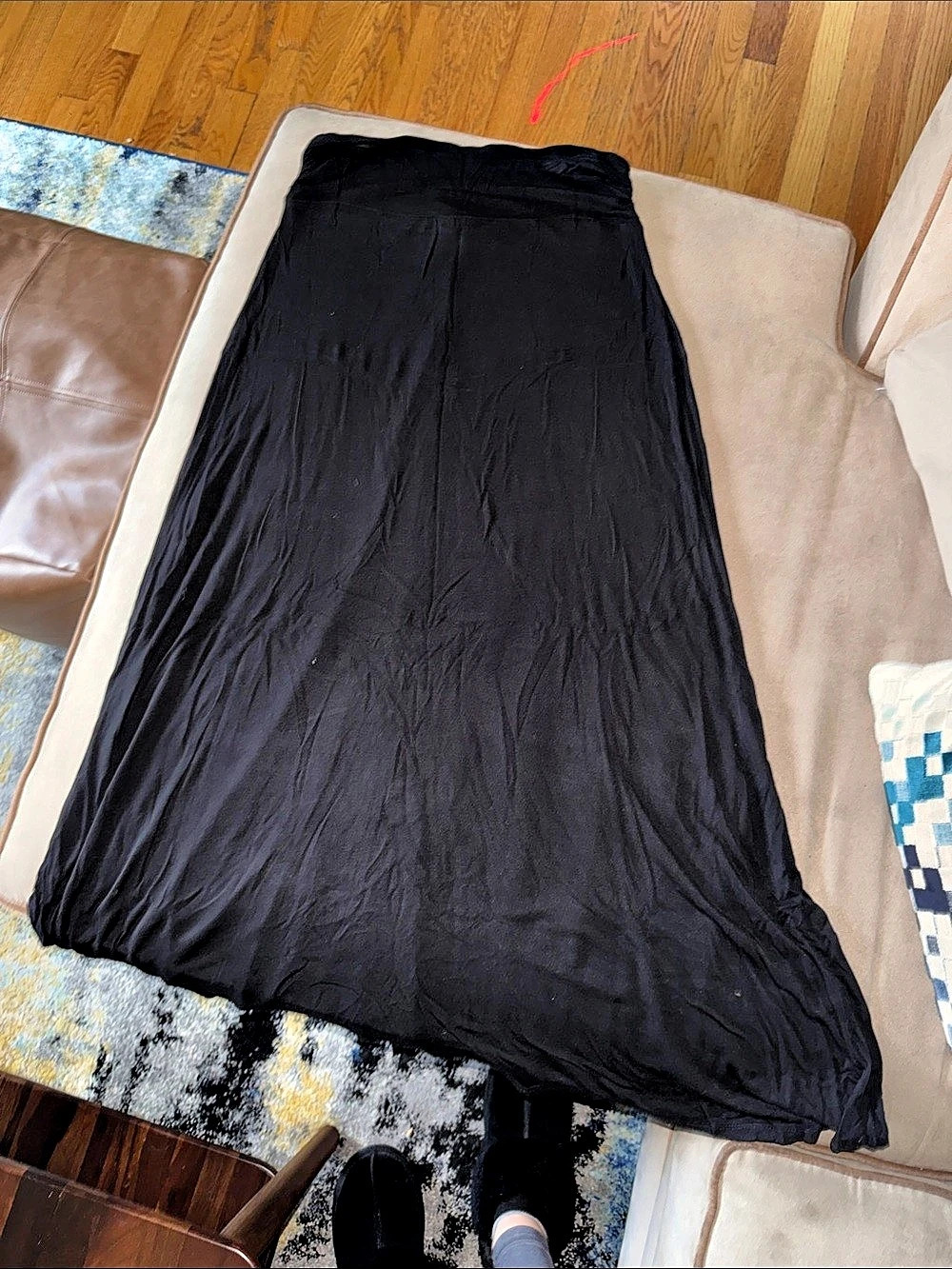 Merona Foldover Waist Maxi Skirt Black Size Small/Petite